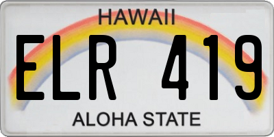 HI license plate ELR419