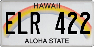 HI license plate ELR422