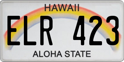 HI license plate ELR423