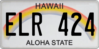 HI license plate ELR424