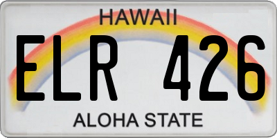 HI license plate ELR426