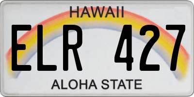 HI license plate ELR427