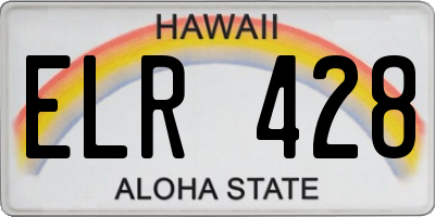 HI license plate ELR428