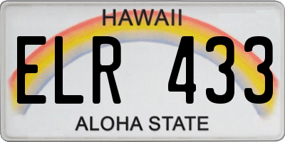 HI license plate ELR433