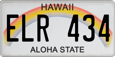 HI license plate ELR434