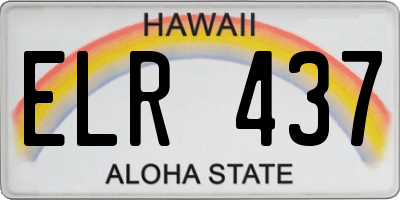 HI license plate ELR437