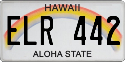 HI license plate ELR442