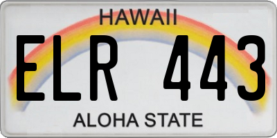 HI license plate ELR443