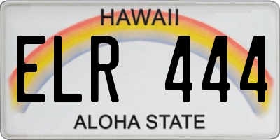 HI license plate ELR444