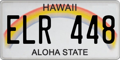 HI license plate ELR448