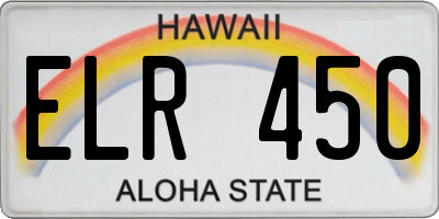 HI license plate ELR450