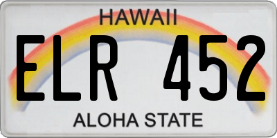 HI license plate ELR452