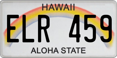 HI license plate ELR459