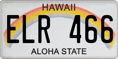 HI license plate ELR466