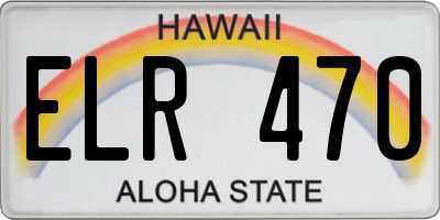 HI license plate ELR470