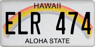 HI license plate ELR474