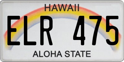 HI license plate ELR475