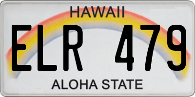 HI license plate ELR479