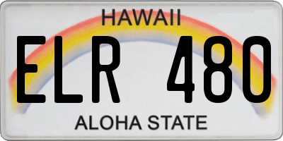 HI license plate ELR480