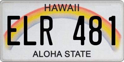 HI license plate ELR481