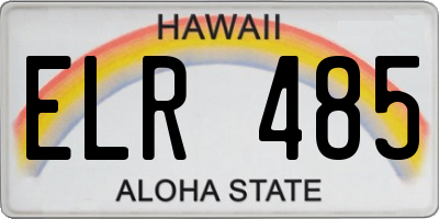 HI license plate ELR485