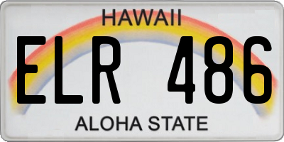 HI license plate ELR486