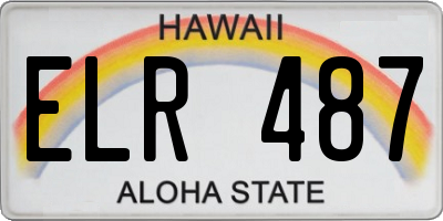 HI license plate ELR487