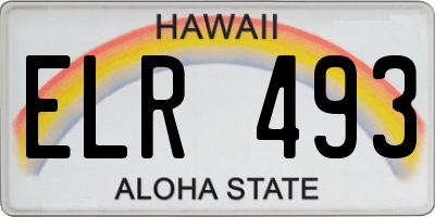 HI license plate ELR493