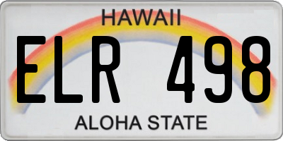 HI license plate ELR498