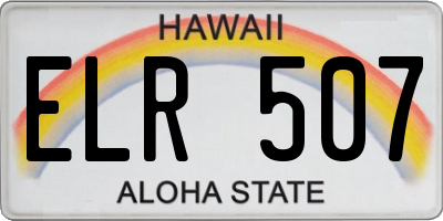 HI license plate ELR507