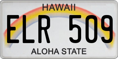 HI license plate ELR509