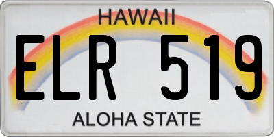 HI license plate ELR519