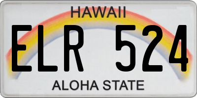 HI license plate ELR524