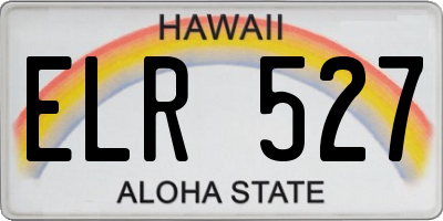 HI license plate ELR527