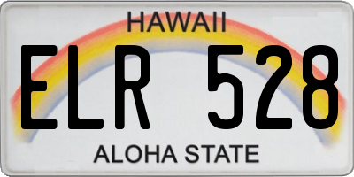 HI license plate ELR528