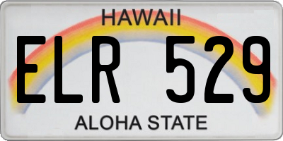 HI license plate ELR529
