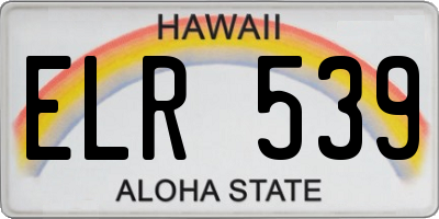 HI license plate ELR539