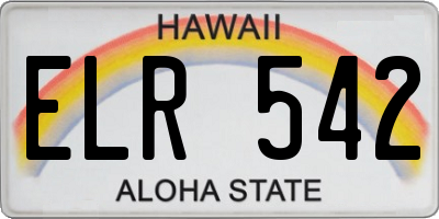 HI license plate ELR542