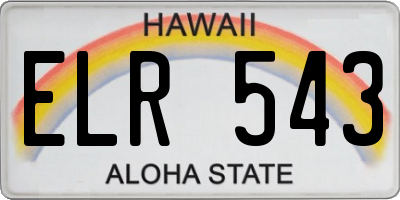 HI license plate ELR543