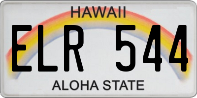 HI license plate ELR544