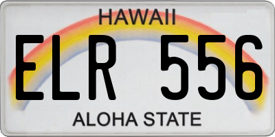 HI license plate ELR556