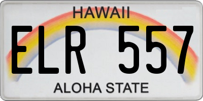 HI license plate ELR557