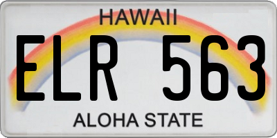 HI license plate ELR563