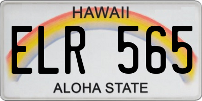 HI license plate ELR565