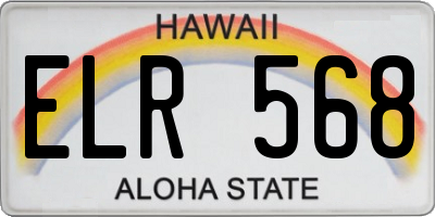 HI license plate ELR568