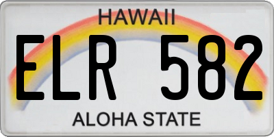 HI license plate ELR582
