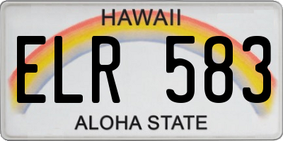 HI license plate ELR583