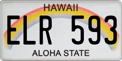 HI license plate ELR593