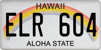 HI license plate ELR604