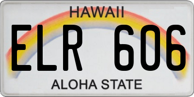HI license plate ELR606